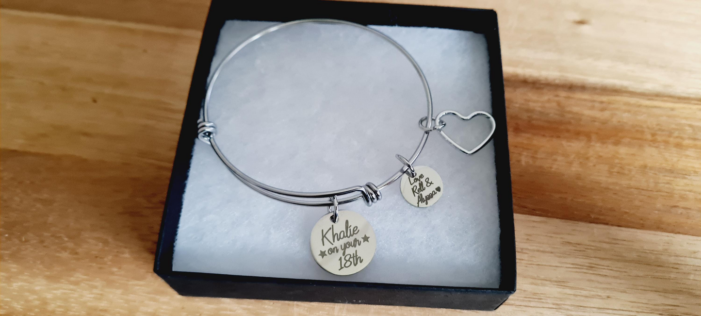 Personalised 18th Birthday Keepsake Bracelet Gift | Stainless Steel Ladies Engraved Bracelet | Christmas Gift Adjustable size Daughter Gift 18th_Birthday_gift 18th_Keepsake 21st_Birthday_gift Daughter_16th_Gift Daughter_18th_gift Daughter_21st_Gift Daughter_Bracelet For_Girlfriend Gift_for_her Girlfriend_keepsake Personalised_Gift Personalized_Gift To_Daughter
