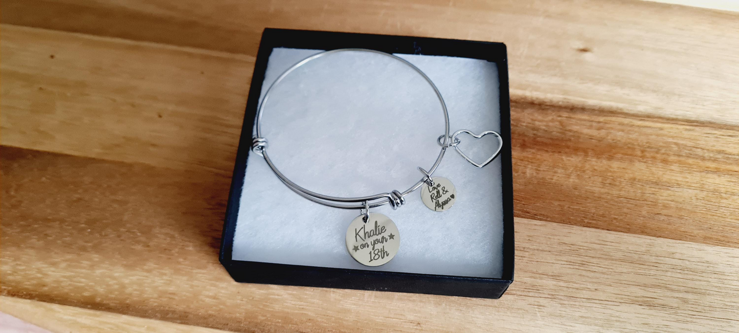 Personalised 18th Birthday Keepsake Bracelet Gift | Stainless Steel Ladies Engraved Bracelet | Christmas Gift Adjustable size Daughter Gift 18th_Birthday_gift 18th_Keepsake 21st_Birthday_gift Daughter_16th_Gift Daughter_18th_gift Daughter_21st_Gift Daughter_Bracelet For_Girlfriend Gift_for_her Girlfriend_keepsake Personalised_Gift Personalized_Gift To_Daughter