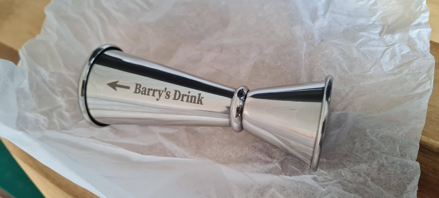 Personalised Stainless Steel Jigger / Spirit Measure - Husband Wife Christmas Gift ,Mum , Dad Grandad Christmas gift, Brothers Birthday Brother_Gift Christmas_Dad_Gift Christmas_gift Chrstimas_gift_Mum Dad_Gift Gift_for_mum Gift_for_under_10 Groomsman_Gift Metal Mother_of_the_Groom Secret_Santa_Gift Shot_Measure Spirit_Measure Wedding_Table_Gift