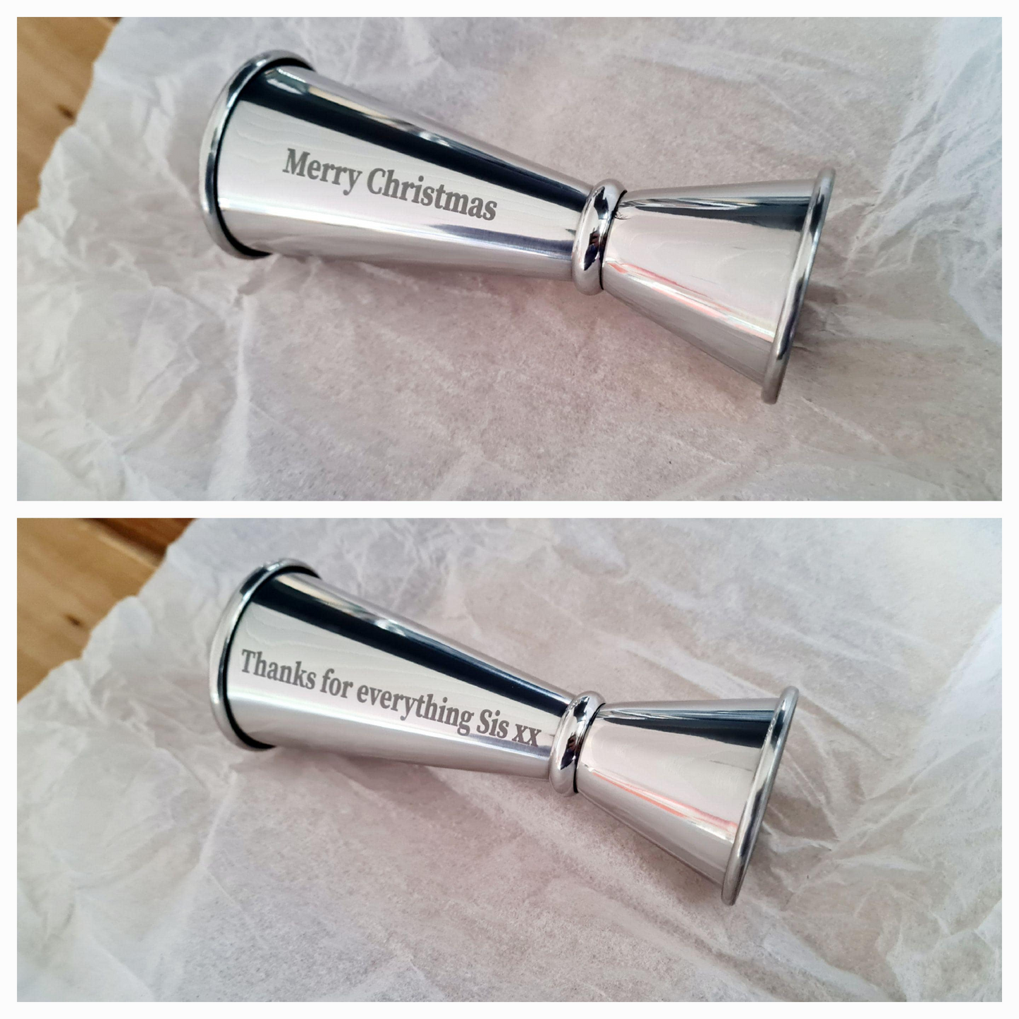 Personalised Stainless Steel Jigger / Spirit Measure - Valentine's Gift ,Wedding Day Gift, Best Man, Bridesmaid,Table Decoration Christmas Christmas_Dad_Gift Christmas_gift Chrstimas_gift_Mum Gift_for_mum Gift_for_under_10 Groomsman_Gift Metal Mother_of_the_Bride Mother_of_the_Groom Mothers_Day_Gift Mum_Gift Personalized_Gift Shot_measure Spirit_Measure