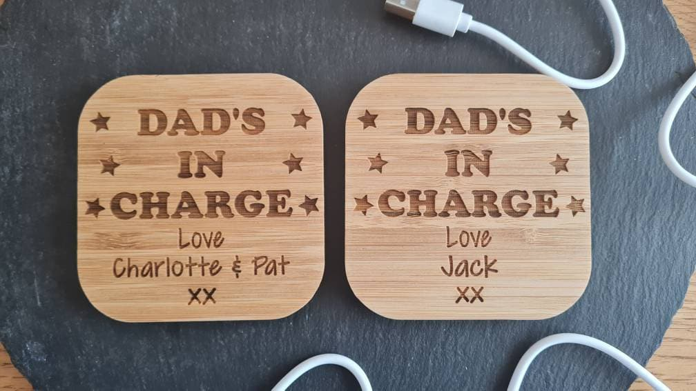 Personalised Wireless Charger | Personalised | Father's Day | Gift For Him | Gift for Her Higher power 10w version Android Apple compatible Colleague_gift Fathers_day Friend_gift Friends_Birthday Gift_for_dad Gift_for_him iphone_charger Personalised_charger Personalised_gift Phone_charger Samsung_charger secret_santa Wireless_charger