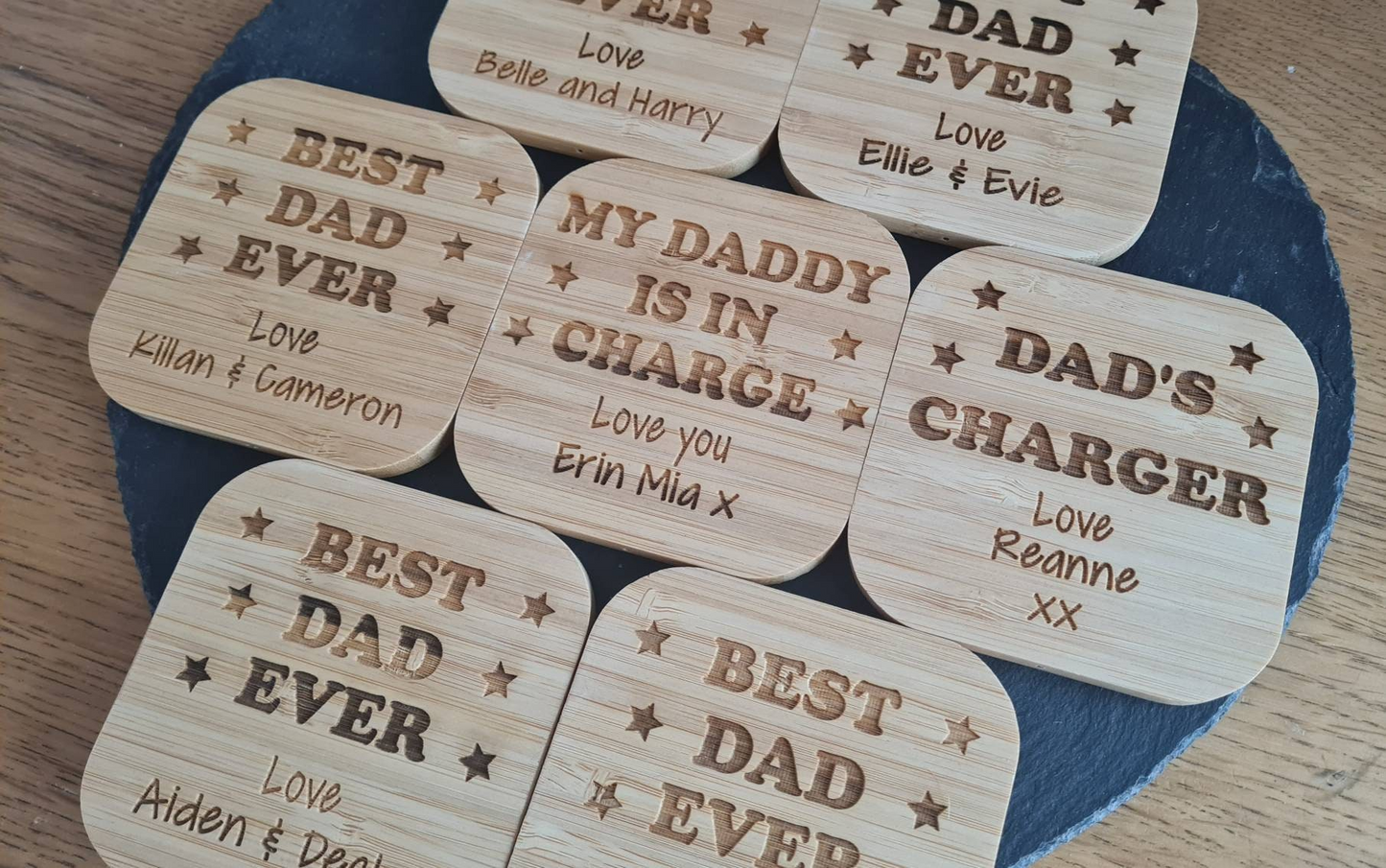 Personalised Wireless Charger | Personalised | Father's Day | Gift For Him | Gift for Her Higher power 10w version Android Apple compatible Colleague_gift Fathers_day Friend_gift Friends_Birthday Gift_for_dad Gift_for_him iphone_charger Personalised_charger Personalised_gift Phone_charger Samsung_charger secret_santa Wireless_charger