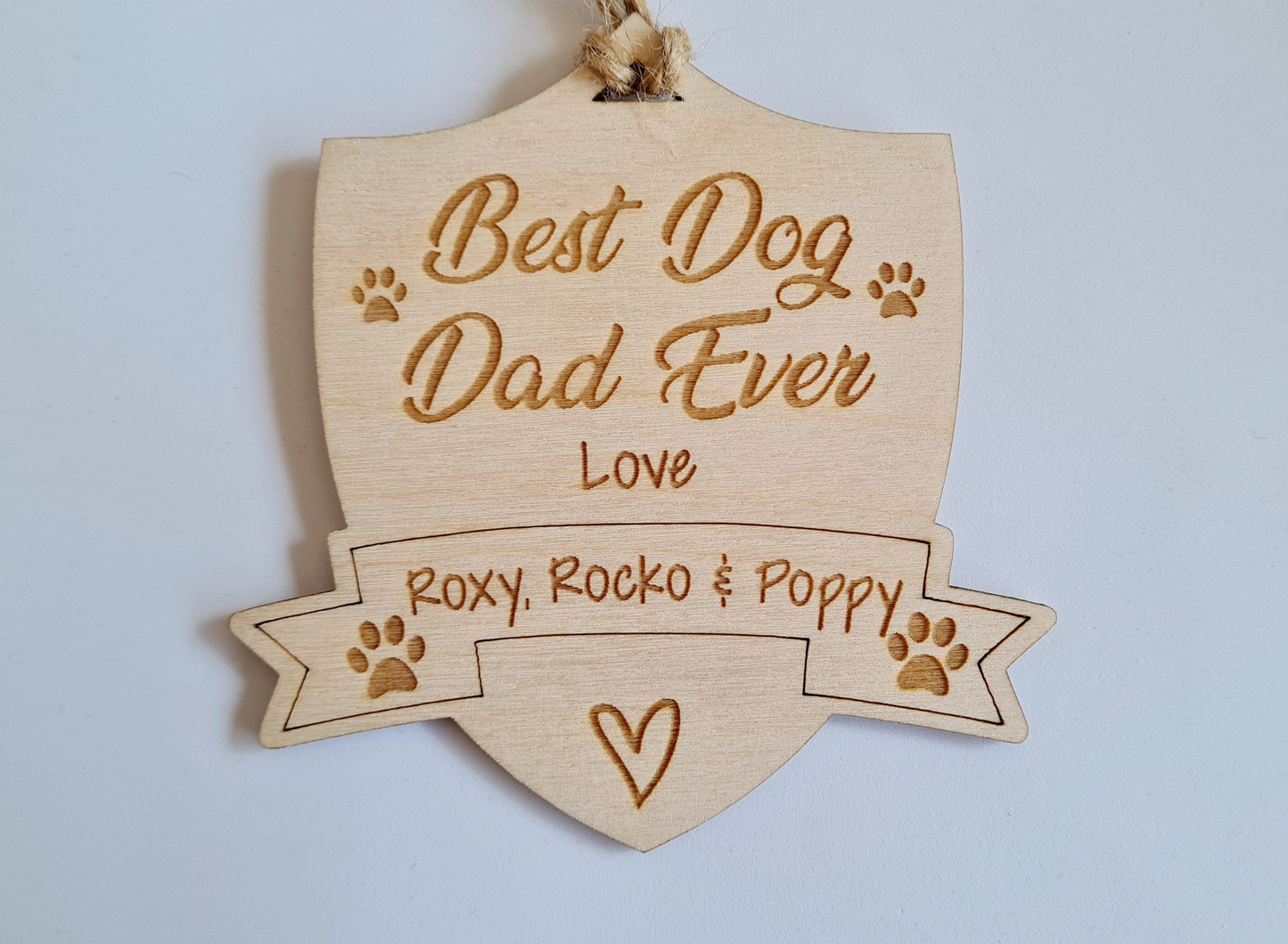 Personalised Best Dog Dad Ever Gift Plaque Gift Hanging Decorative Gift Heart Plaque | Dog Owner Plaque, Christmas, Fathers gift Pet owner Dad_Birthday_gift Dad_Christmas Dad_gift Dad_plaque Daddy_gift Dog_dad_gift dog_lover_gift dog_owner_gift Fathers_day_gift Gift_for_dad Home_office_decor personalised_dog present_for_dog_dad
