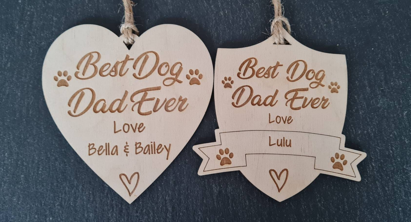 Personalised Best Dog Dad Ever Gift Plaque Gift Hanging Decorative Gift Heart Plaque | Dog Owner Plaque, Christmas, Fathers gift Pet owner Dad_Birthday_gift Dad_Christmas Dad_gift Dad_plaque Daddy_gift Dog_dad_gift dog_lover_gift dog_owner_gift Fathers_day_gift Gift_for_dad Home_office_decor personalised_dog present_for_dog_dad
