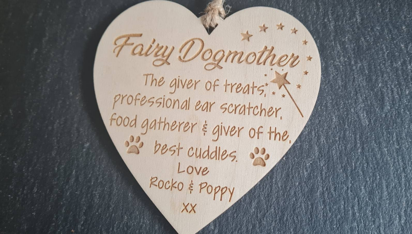 Personalised Fairy dogmother Gift Plaque Gift Hanging Dog Mum gift dog mom Heart Plaque |Dog Owner Plaque, Christmas, Mothers gift Pet owner Dog_auntie dog_lover_gift dog_mom_gift dog_owner_gift Dog_walker Dog_walker_gift mom_gift mum_gift mum_mug Mummy_gift personalised_dog Pet_groomer present_for_dog_mum