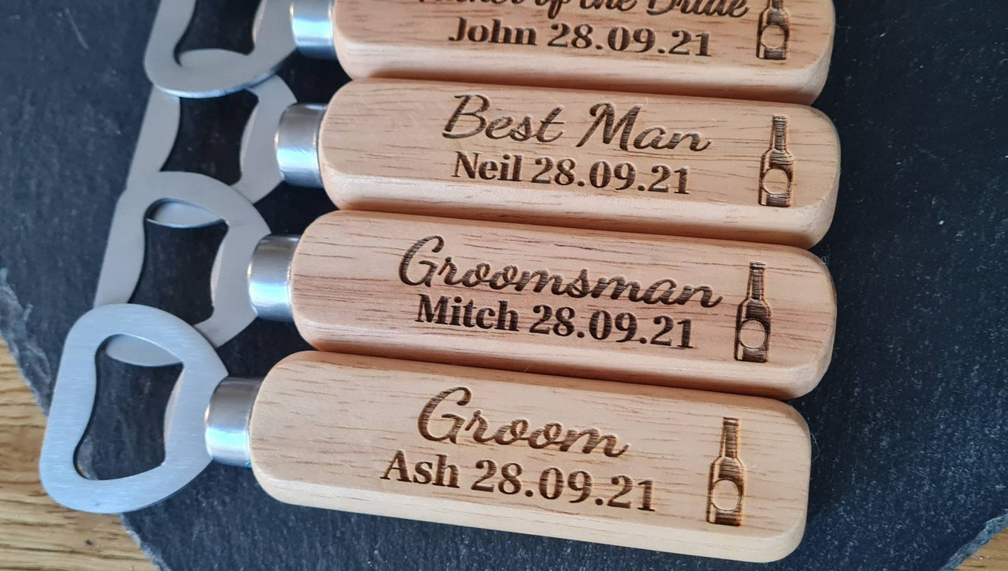 Personalised Wooden Bottle Opener Gift, Engraved Wedding Gift for Best man, Father of the Bride, Usher Groomsman -Wedding day Gifts Stag do Boyfriend_Gift Garden_Bar Gifts_for_Him Groomsman_gift Groomsmen_gift Personalised_Gift Personalised_Wedding Personalized_Gift Stag_Party Usher_gift Wedding_Party_gift Wedding_table_decor Wooden_Bottle_Opener