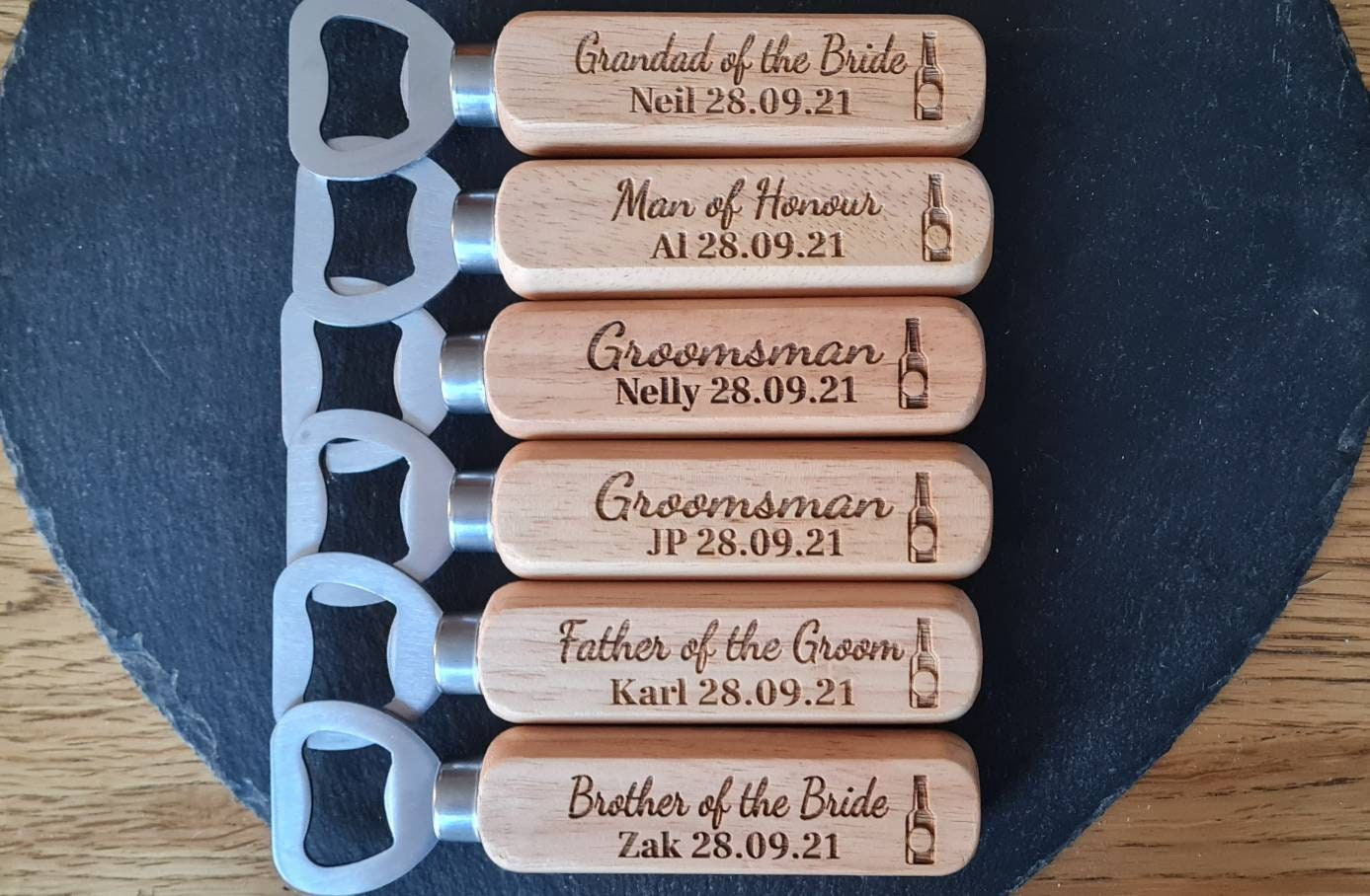 Personalised Wooden Bottle Opener Gift, Engraved Wedding Gift for Best man, Father of the Bride, Usher Groomsman -Wedding day Gifts Stag do Boyfriend_Gift Garden_Bar Gifts_for_Him Groomsman_gift Groomsmen_gift Personalised_Gift Personalised_Wedding Personalized_Gift Stag_Party Usher_gift Wedding_Party_gift Wedding_table_decor Wooden_Bottle_Opener