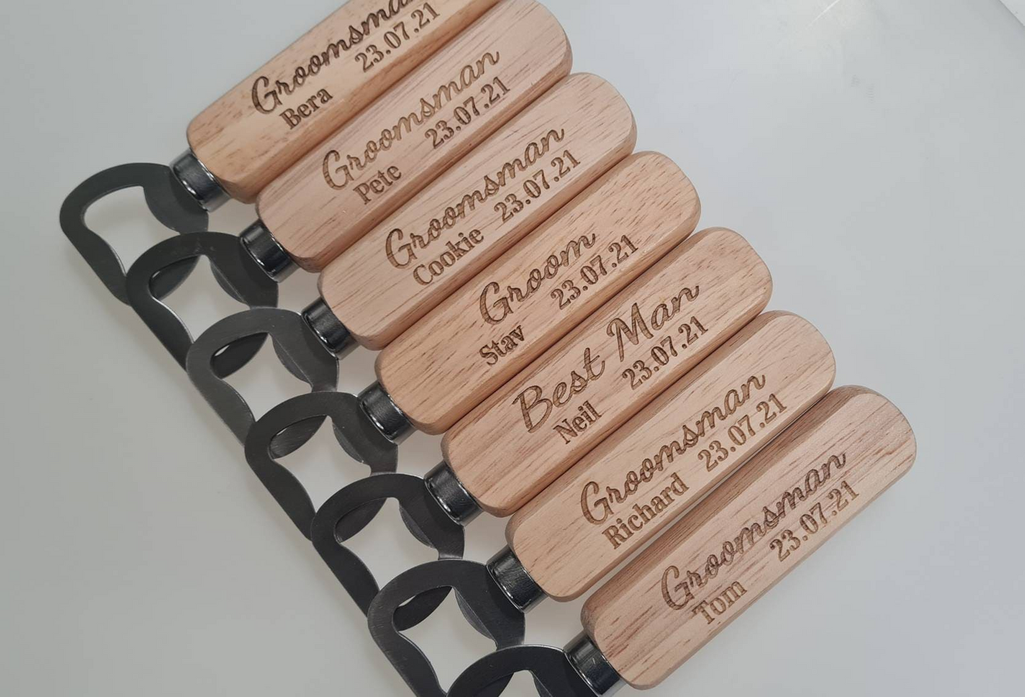Personalised Wooden Bottle Opener Gift, Engraved Wedding Gift for Best man, Father of the Bride, Usher Groomsman -Wedding day Gifts Keepsake Boyfriend_Gift Garden_Bar Gifts_for_Him Groomsman_gift Groomsmen_gift Personalised_Gift Personalised_Wedding Personalized_Gift Stag_Party Usher_gift Wedding_Party_gift Wedding_table_decor Wooden_Bottle_Opener