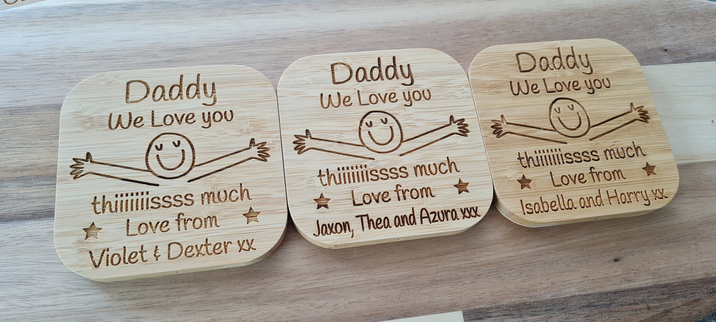 Daddy Personalised Wireless Charger | Personalised Useful Christmas Gift For Him | Gift for Dad Higher power 10w version Android Apple Christmas_gift_dad Dad_charger_gift Fathers_day Gift_for_dad Gift_for_him Grandad_Christmas iphone_charger Love_you_Dad_gift Personalised_charger Personalised_gift Phone_charger Samsung_charger Wireless_charger