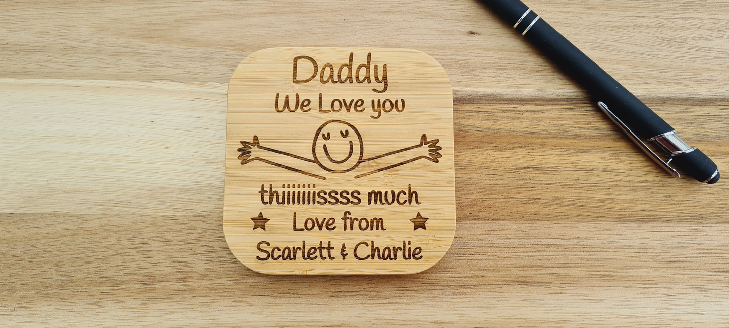 Daddy Personalised Wireless Charger | Personalised Useful Christmas Gift For Him | Gift for Dad Higher power 10w version Android Apple Christmas_gift_dad Dad_charger_gift Fathers_day Gift_for_dad Gift_for_him Grandad_Christmas iphone_charger Love_you_Dad_gift Personalised_charger Personalised_gift Phone_charger Samsung_charger Wireless_charger