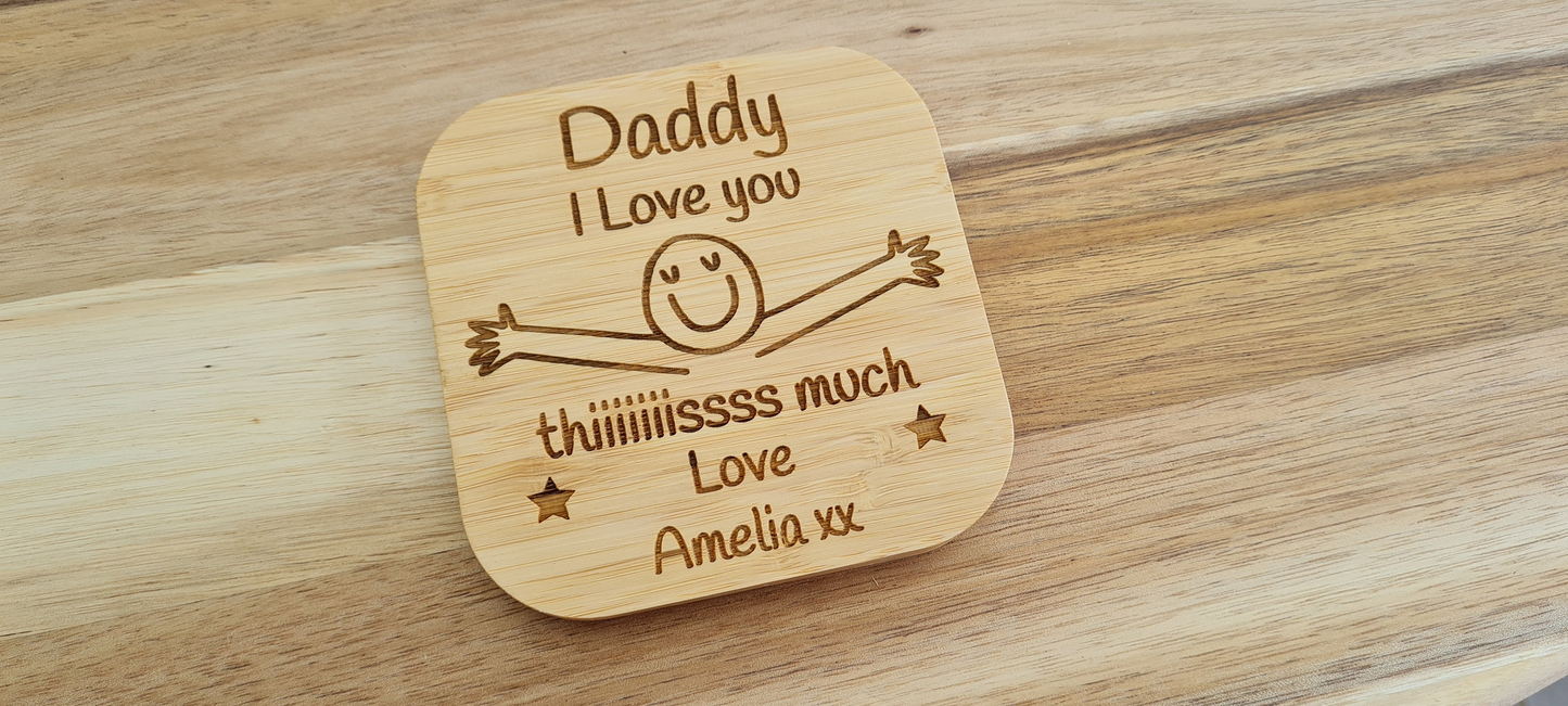 Daddy Personalised Wireless Charger | Personalised Useful Christmas Gift For Him | Gift for Dad Higher power 10w version Android Apple Christmas_gift_dad Dad_charger_gift Fathers_day Gift_for_dad Gift_for_him Grandad_Christmas iphone_charger Love_you_Dad_gift Personalised_charger Personalised_gift Phone_charger Samsung_charger Wireless_charger