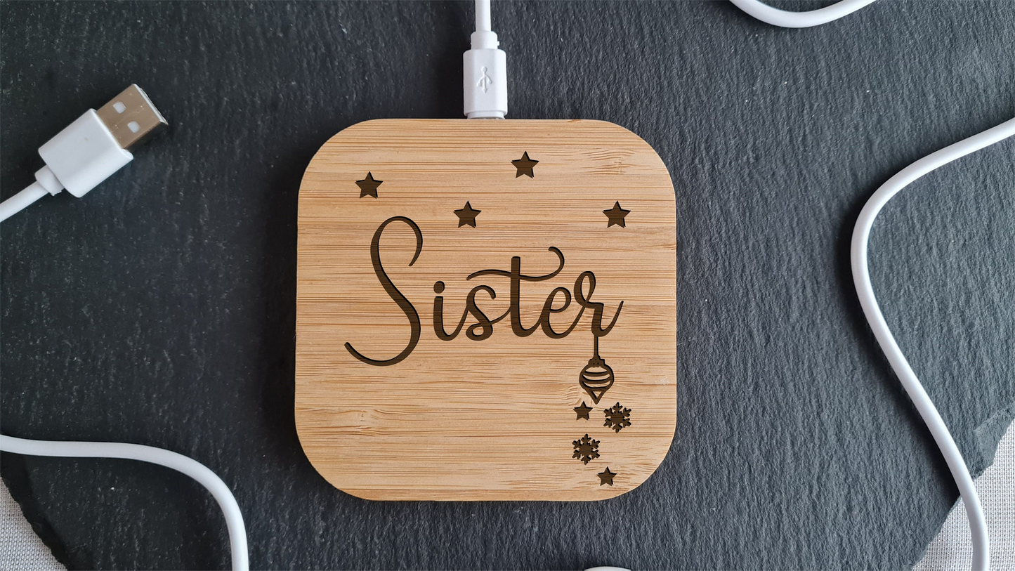 Personalised Wireless Charger | Personalised Christmas design | Gift For Him |Gift for Her Higher power 10w version Android Apple compatible Colleague_gift Fathers_day Friend_gift Friends_Birthday Gift_for_dad Gift_for_him iphone_charger Mum_christmas Personalised_charger Personalised_gift Samsung_charger secret_santa Wireless_charger