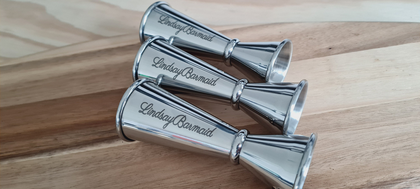 Personalised Stainless Steel Jigger / Spirit Measure - Valentine's Gift, Gift for Home Bartender | Professional Mixologist - Mum,Nan Or Gran Christmas_gift_Dad Christmas_gift_Mum Dad_Gift Gift_for_mum Gifts_for_mum Metal Mothers_day_gift Mum_gift Personalised_Dad Personalised_Gift Personalized_Gift Shot_Measure Spirit_Measure Valentines_gift