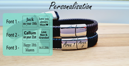 Personalised 18th Birthday Keepsake Bracelet Gift | 3 fonts Steel Braided Mens Engraved Bracelet | Christmas Gift Black or Brown 2 sizes Boyfriend_Gift Garden_Bar Gifts_for_Him Groomsman_gift Groomsmen_gift Personalised_Gift Personalised_Wedding Personalized_Gift Stag_Party Usher_gift Wedding_Party_gift Wedding_table_decor Wooden_Bottle_Opener