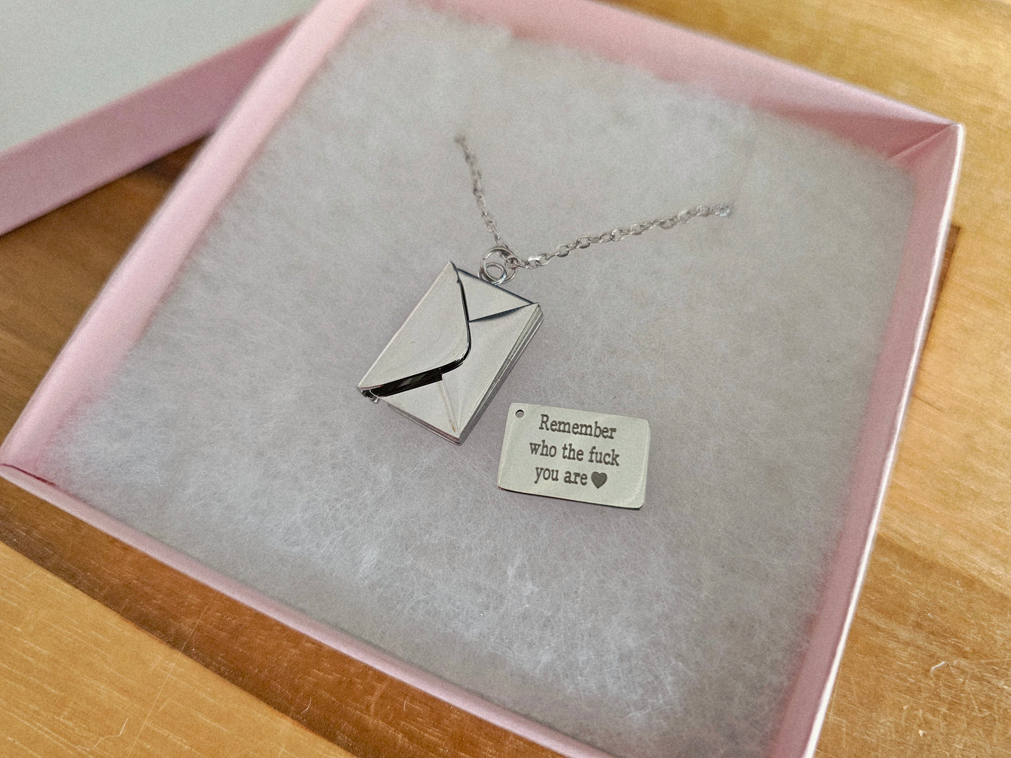 Personalised Women’s Envelope Necklace | Personalised Engraved Necklace custom jewellery for her custom name pendant for women custom women’s necklace engraved necklace for her initial necklace personalised meaningful necklace for women personalised birthday necklace gift personalised gold necklace personalised name necklace personalised women’s necklace Personalised_Gift Personalised_Wedding Personalized_Gift unique personalised necklace women’s jewellery with engraving