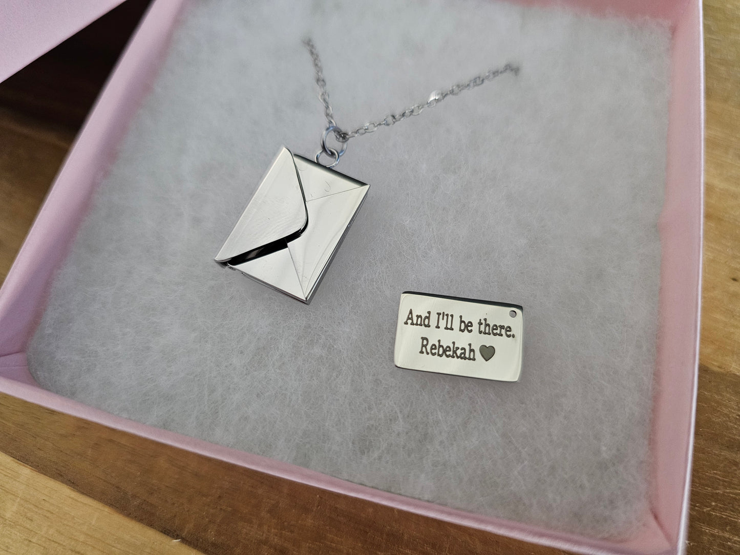 Personalised Women’s Envelope Necklace | Personalised Engraved Necklace custom jewellery for her custom name pendant for women custom women’s necklace engraved necklace for her initial necklace personalised meaningful necklace for women personalised birthday necklace gift personalised gold necklace personalised name necklace personalised women’s necklace Personalised_Gift Personalised_Wedding Personalized_Gift unique personalised necklace women’s jewellery with engraving