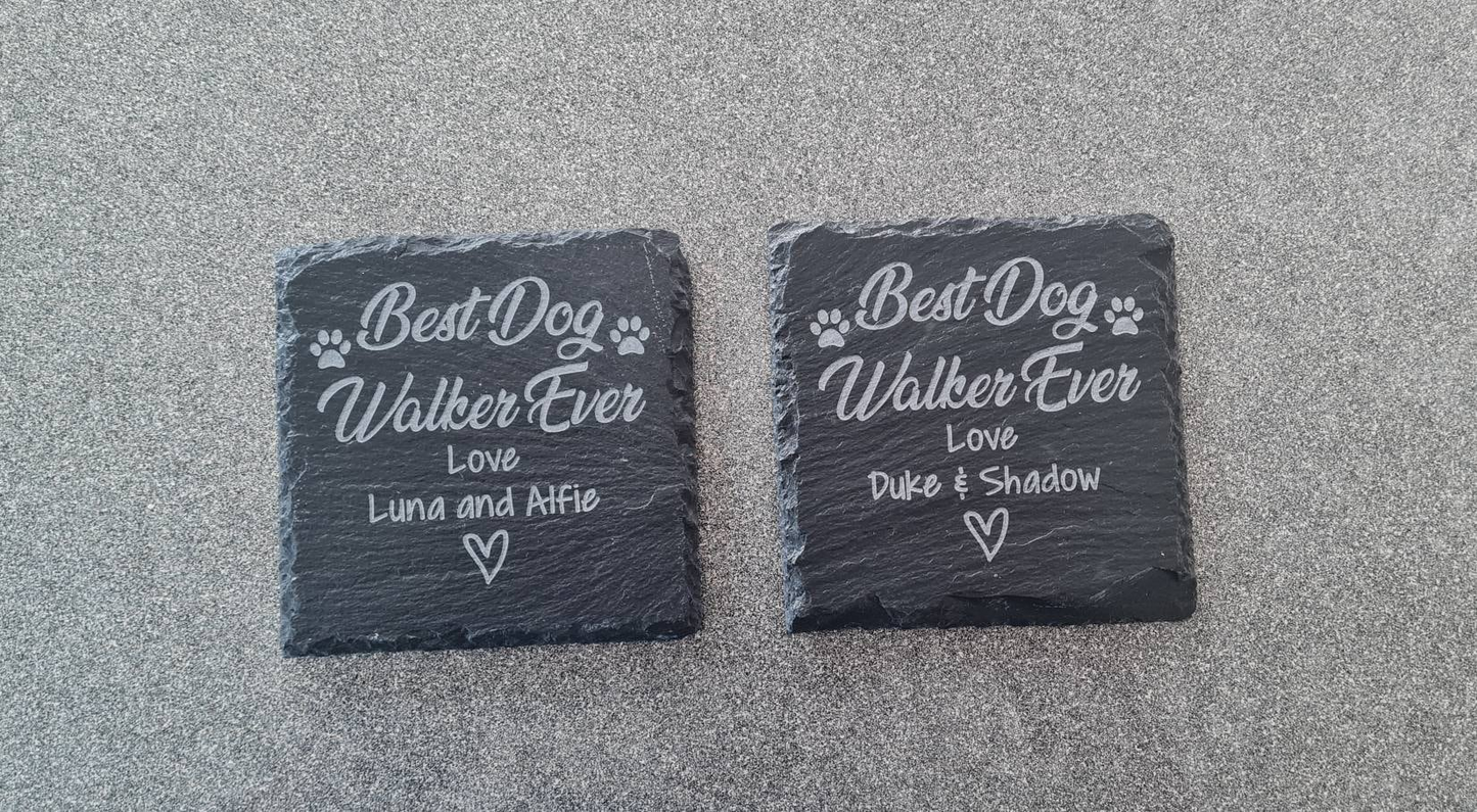 Personalised Best Dog Walker ever | Best Groomer | Dog Trainer Slate Coaster Decorative Dog Walker gift Dog Owner Plaque, Christmas gift Pet owner dog trainer Dog_auntie Dog_Dad dog_lover_gift dog_mom_gift Dog_Owner dog_owner_gift Dog_walker Dog_walker_gift gift_for_mom mom_gift mothers_day_gift mum_gift personalised_dog present_for_dog_mum