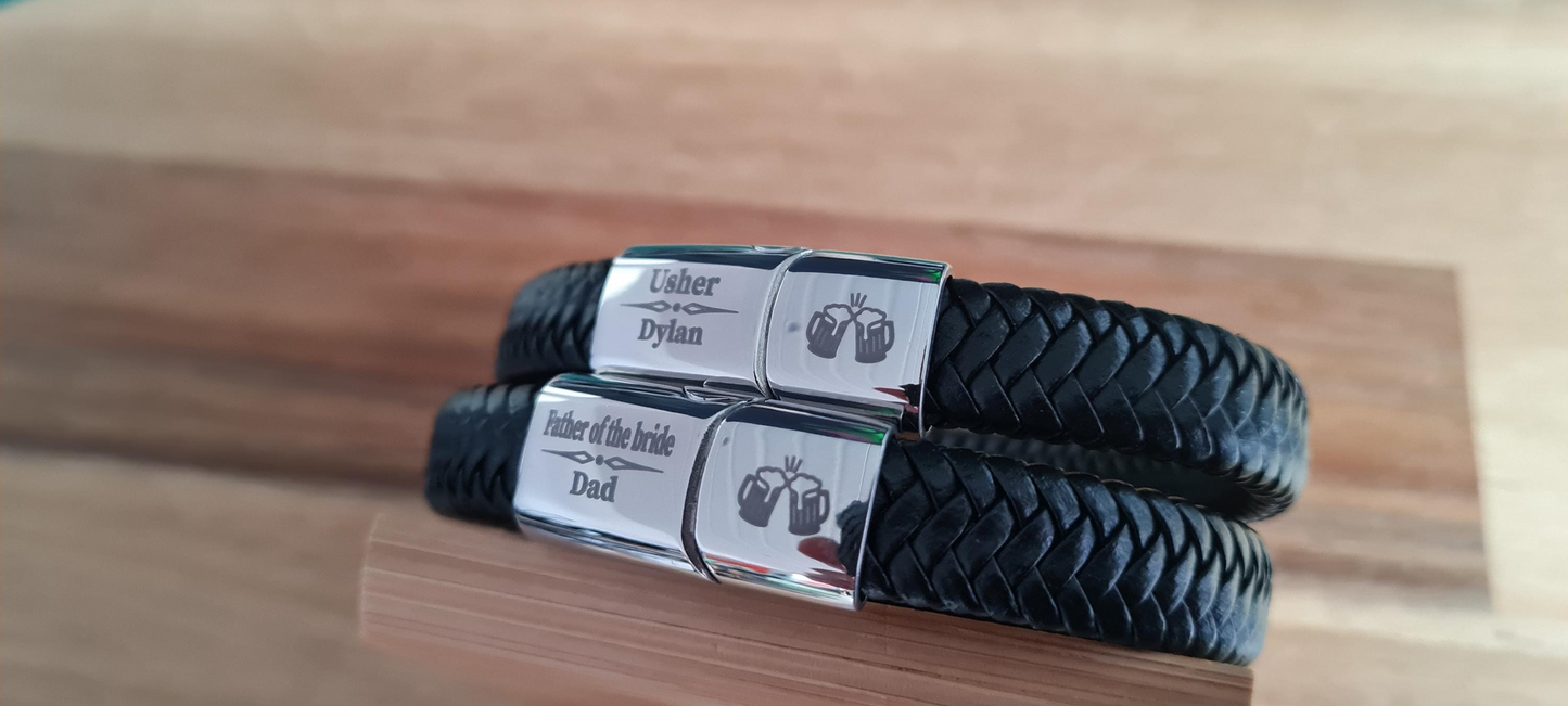 Personalised Stainless Steel Braided Mens Engraved Bracelet | Engraved Wedding Gift for Best man, Father of the Bride, Usher, Groomsman V2 Boyfriend_Gift Garden_Bar Gifts_for_Him Groomsman_gift Groomsmen_gift Personalised_Gift Personalised_Wedding Personalized_Gift Stag_Party Usher_gift Wedding_Party_gift Wedding_table_decor Wooden_Bottle_Opener