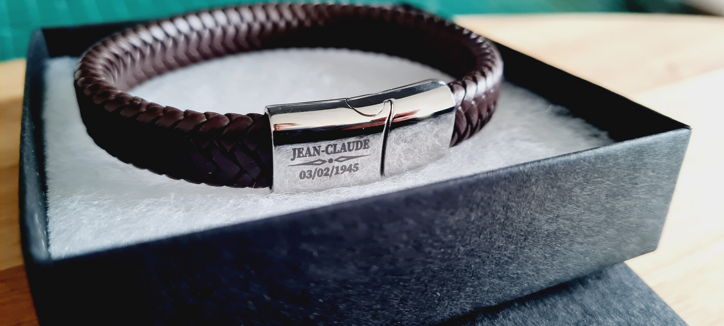 Personalised Stainless Steel Braided Mens Engraved Bracelet | Engraved Wedding Gift for Best man, Father of the Bride, Usher, Groomsman V2 Boyfriend_Gift Garden_Bar Gifts_for_Him Groomsman_gift Groomsmen_gift Personalised_Gift Personalised_Wedding Personalized_Gift Stag_Party Usher_gift Wedding_Party_gift Wedding_table_decor Wooden_Bottle_Opener