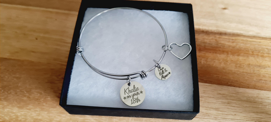 Personalised 18th Birthday Keepsake Bracelet Gift | Stainless Steel Ladies Engraved Bracelet | Christmas Gift Adjustable size Daughter Gift 18th_Birthday_gift 18th_Keepsake 21st_Birthday_gift Daughter_16th_Gift Daughter_18th_gift Daughter_21st_Gift Daughter_Bracelet For_Girlfriend Gift_for_her Girlfriend_keepsake Personalised_Gift Personalized_Gift To_Daughter