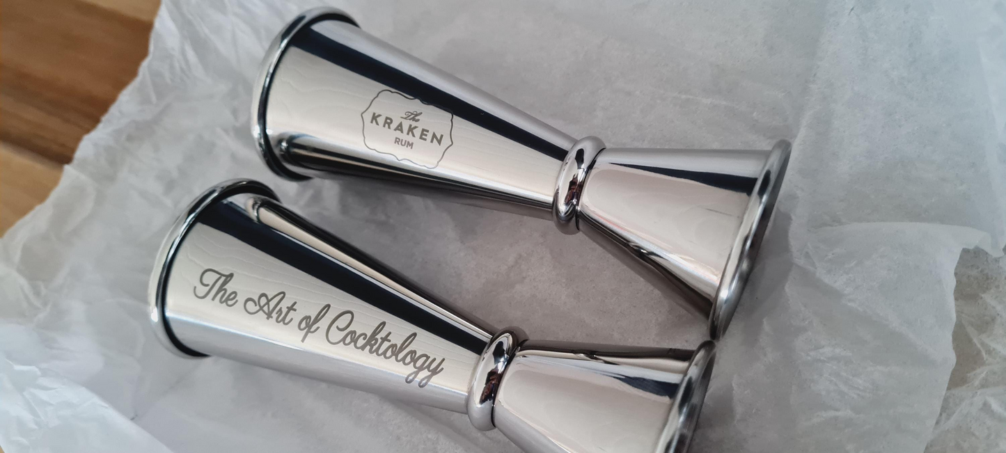 11th Anniversary Gift Steel, 25th, 30th, 40th, 50th etc Stainless Steel Jigger / Spirit Measure - Wedding Anniversary Gift, Valentine's 11th_Anniversary 18th_Birthday_Gift 1st_Anniversary 25th_Anniversary Anniversary_Gift Anniversary_Steel Christmas_Dad_Gift Christmas_gift Gift_for_mum Metal Shot_measure Spirit_Measure Valentine's_Gift Wedding_Anniversary