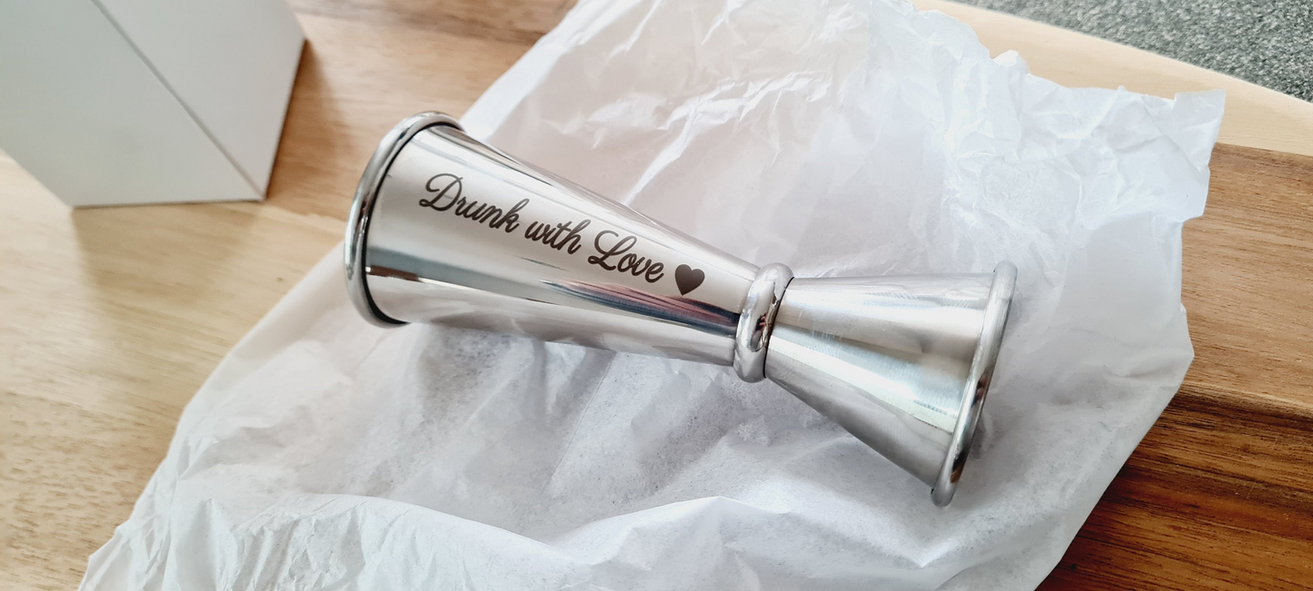 11th Anniversary Gift Steel, 25th, 30th, 40th, 50th etc Stainless Steel Jigger / Spirit Measure - Wedding Anniversary Gift, Valentine's 11th_Anniversary 18th_Birthday_Gift 1st_Anniversary 25th_Anniversary Anniversary_Gift Anniversary_Steel Christmas_Dad_Gift Christmas_gift Gift_for_mum Metal Shot_measure Spirit_Measure Valentine's_Gift Wedding_Anniversary