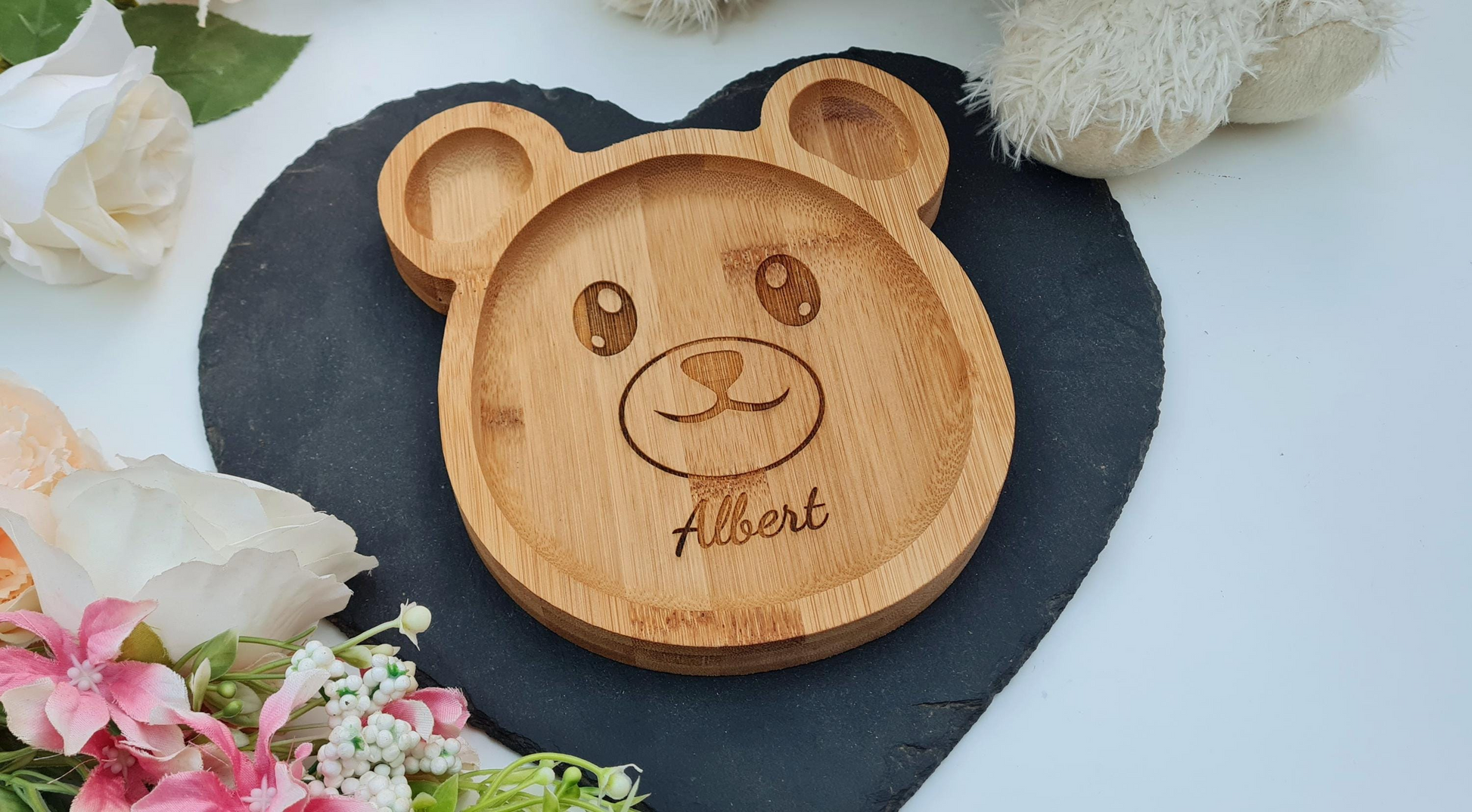 Personalised Bamboo Weaning Plate, Custom Baby Plate Baby Bear Plate Boyfriend_Gift Garden_Bar Gifts_for_Him Groomsman_gift Groomsmen_gift Personalised_Gift Personalised_Wedding Personalized_Gift Stag_Party Usher_gift Wedding_Party_gift Wedding_table_decor Wooden_Bottle_Opener