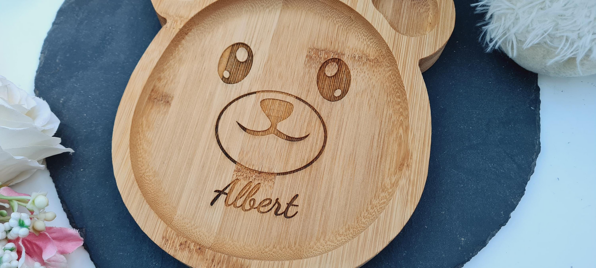 Personalised Bamboo Weaning Plate, Custom Baby Plate Baby Bear Plate Boyfriend_Gift Garden_Bar Gifts_for_Him Groomsman_gift Groomsmen_gift Personalised_Gift Personalised_Wedding Personalized_Gift Stag_Party Usher_gift Wedding_Party_gift Wedding_table_decor Wooden_Bottle_Opener