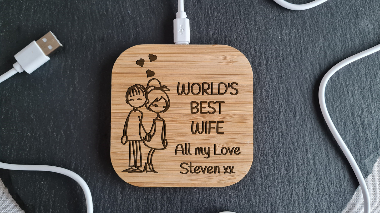 Worlds Best Husband, Wife, Girlfriend, Boyfriend | Wireless Charger | Personalised Useful Valentine's Gift |Higher power 10w Android Apple Dad_charger_gift Fathers_day Gift_for_him Grandad_Christmas iphone_charger Love_you_Dad_gift Personalised_charger Personalised_gift Samsung_charger Valentines_Gift Valentines_Husband Valentines_Wife Wireless_charger