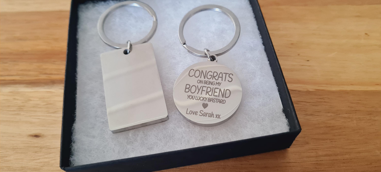 Congrats On Being My Boyfriend Keyring | Valentine's Day Gift Boyfriend_Gift Christmas_gift Custom_Keyring Funny_Gift Funny_Valentine Girlfriend_Valentine Lucky_boyfriend_gift Mum_Valentines Relationship_Gifts Valentine_gift Valentines_day_gift Valentines_Keyring Wife_Valentines