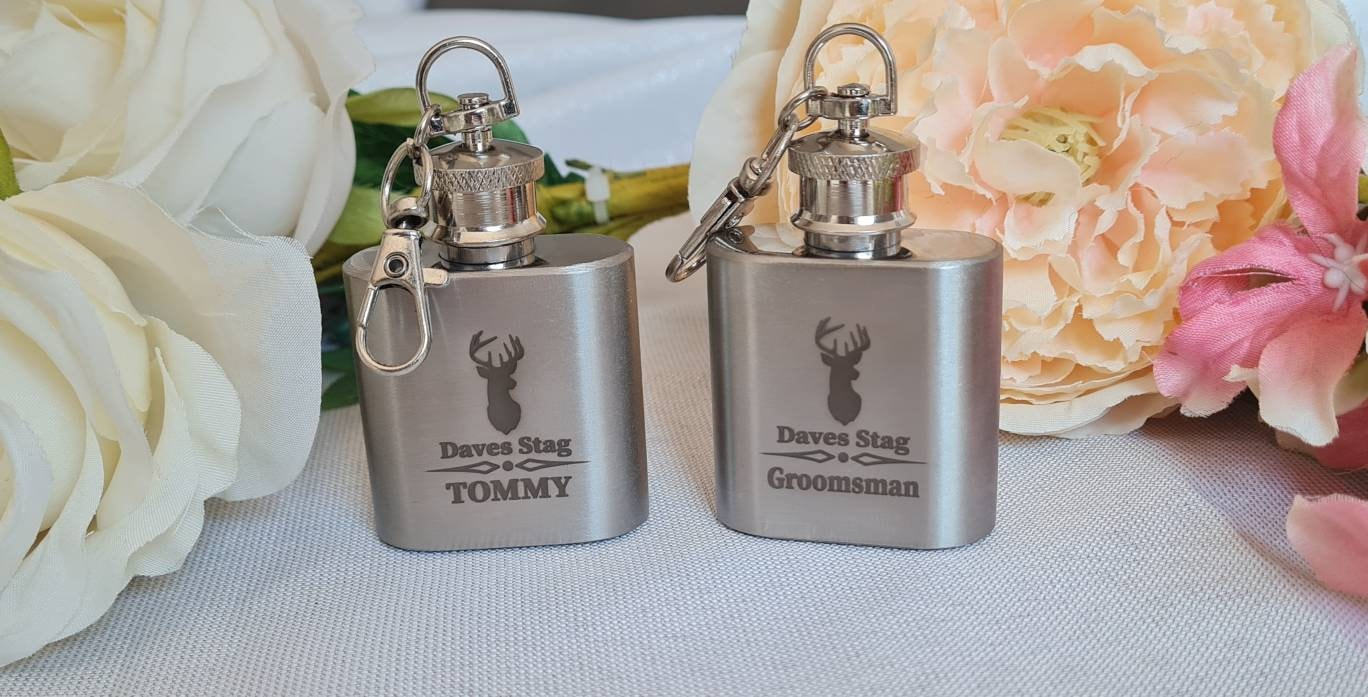 Personalised Mini Hip Flask, Engraved Stag do Gift Keepsake Boyfriend_Gift Garden_Bar Gifts_for_Him Groomsman_gift Groomsmen_gift Personalised_Gift Personalised_Wedding Personalized_Gift Stag_Party Usher_gift Wedding_Party_gift Wedding_table_decor Wooden_Bottle_Opener