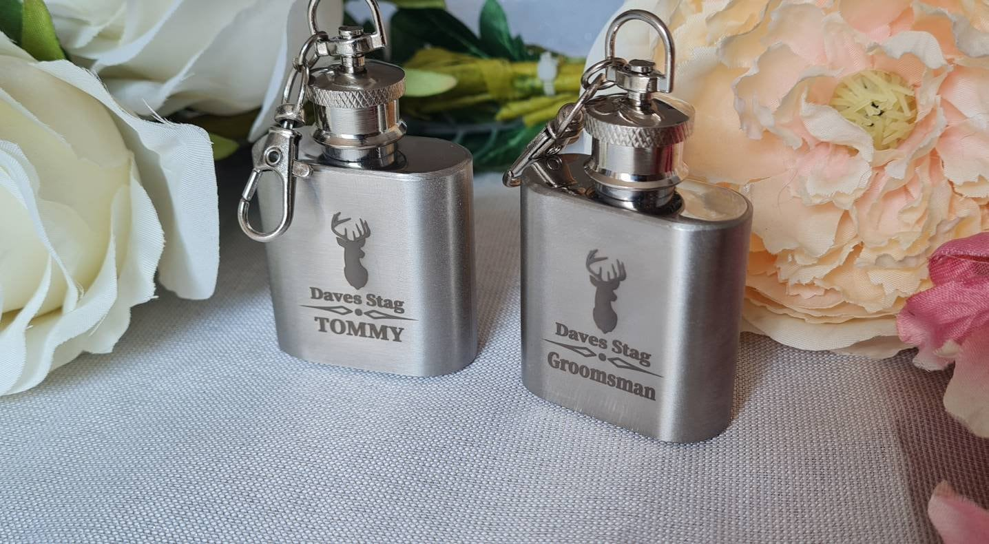 Personalised Mini Hip Flask, Engraved Stag do Gift Keepsake Boyfriend_Gift Garden_Bar Gifts_for_Him Groomsman_gift Groomsmen_gift Personalised_Gift Personalised_Wedding Personalized_Gift Stag_Party Usher_gift Wedding_Party_gift Wedding_table_decor Wooden_Bottle_Opener