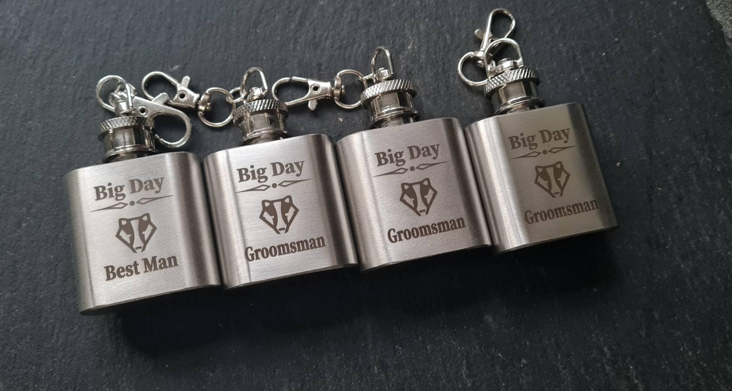 Personalised Mini Hip Flask, Engraved Stag do Gift Keepsake Boyfriend_Gift Garden_Bar Gifts_for_Him Groomsman_gift Groomsmen_gift Personalised_Gift Personalised_Wedding Personalized_Gift Stag_Party Usher_gift Wedding_Party_gift Wedding_table_decor Wooden_Bottle_Opener