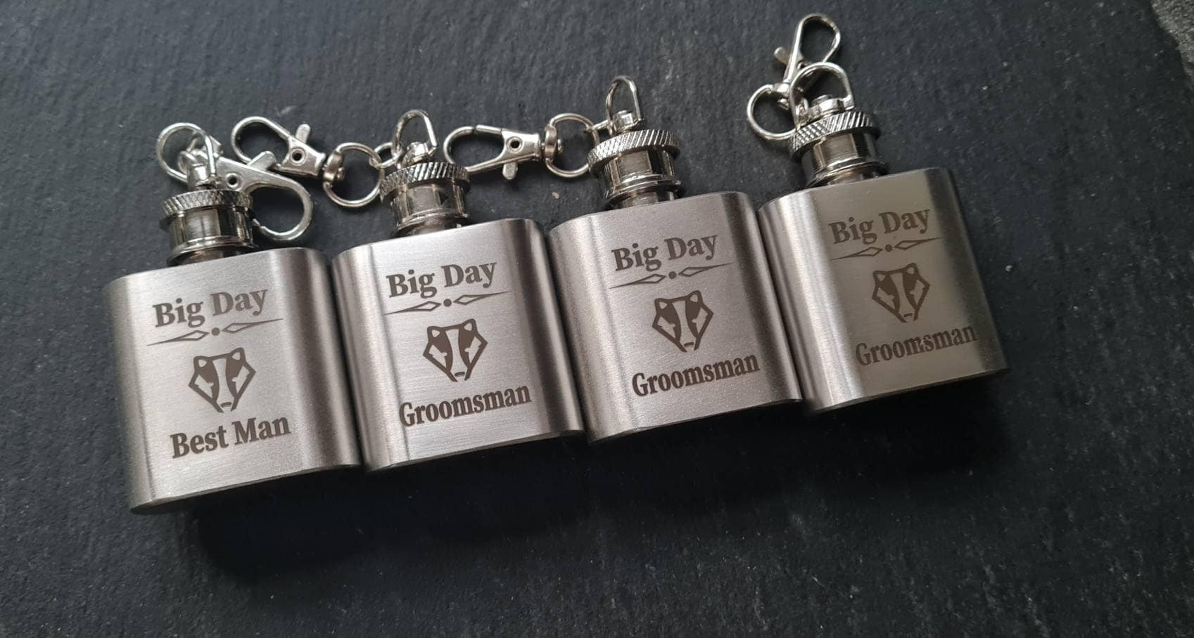 Personalised Mini Hip Flask, Engraved Stag do Gift Keepsake Boyfriend_Gift Garden_Bar Gifts_for_Him Groomsman_gift Groomsmen_gift Personalised_Gift Personalised_Wedding Personalized_Gift Stag_Party Usher_gift Wedding_Party_gift Wedding_table_decor Wooden_Bottle_Opener