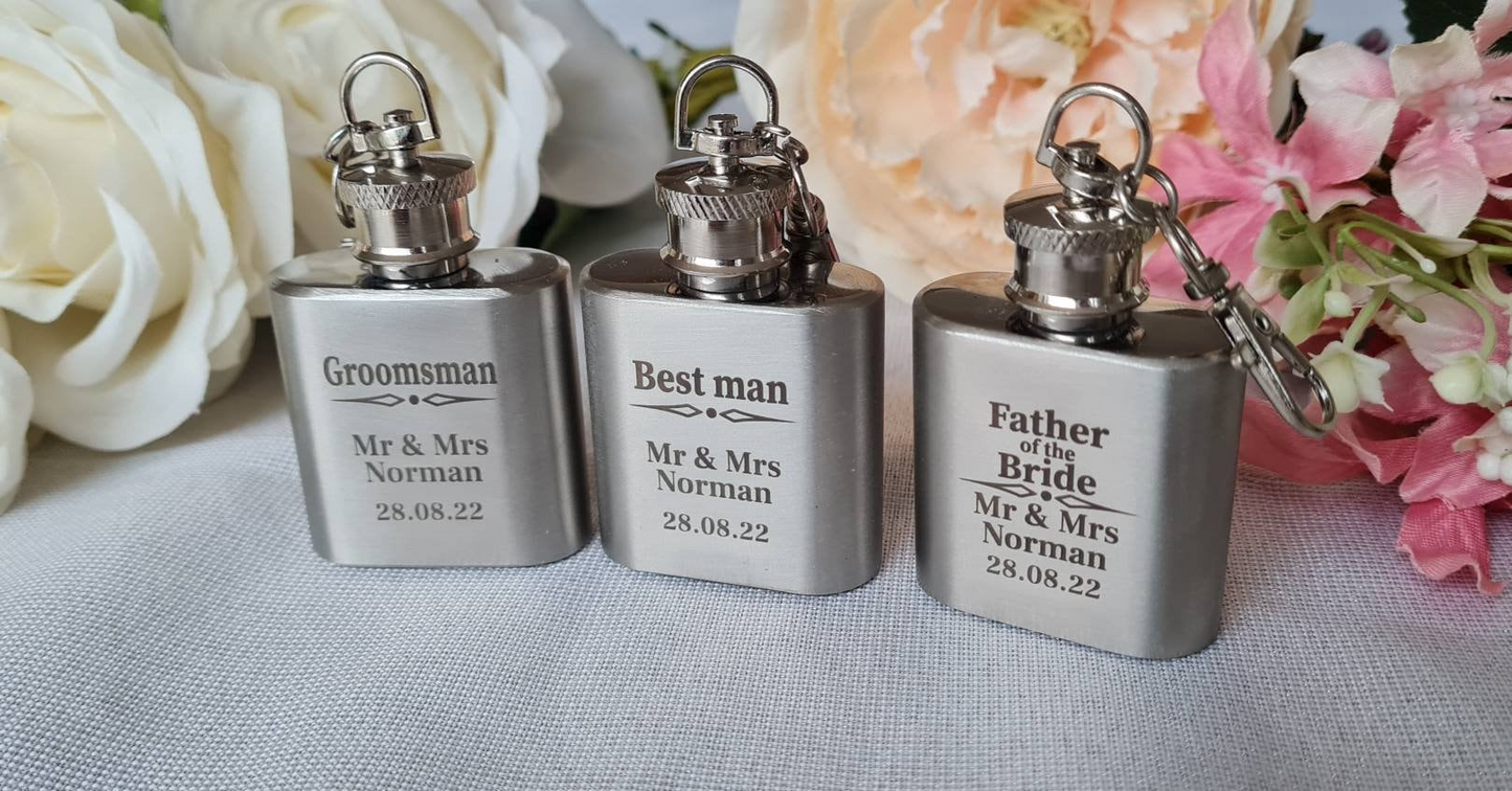Personalised Mini Hip Flask, Engraved Wedding Day Gift Keepsake Boyfriend_Gift Garden_Bar Gifts_for_Him Groomsman_gift Groomsmen_gift Personalised_Gift Personalised_Wedding Personalized_Gift Stag_Party Usher_gift Wedding_Party_gift Wedding_table_decor Wooden_Bottle_Opener