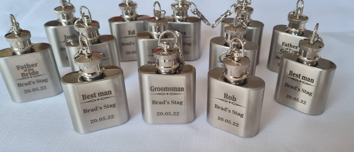 Personalised Mini Hip Flask, Engraved Wedding Day Gift Keepsake Boyfriend_Gift Garden_Bar Gifts_for_Him Groomsman_gift Groomsmen_gift Personalised_Gift Personalised_Wedding Personalized_Gift Stag_Party Usher_gift Wedding_Party_gift Wedding_table_decor Wooden_Bottle_Opener