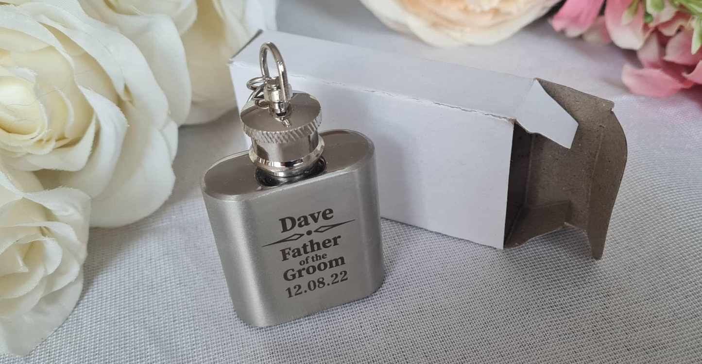 Personalised Mini Hip Flask, Engraved Wedding Day Gift Keepsake Boyfriend_Gift Garden_Bar Gifts_for_Him Groomsman_gift Groomsmen_gift Personalised_Gift Personalised_Wedding Personalized_Gift Stag_Party Usher_gift Wedding_Party_gift Wedding_table_decor Wooden_Bottle_Opener