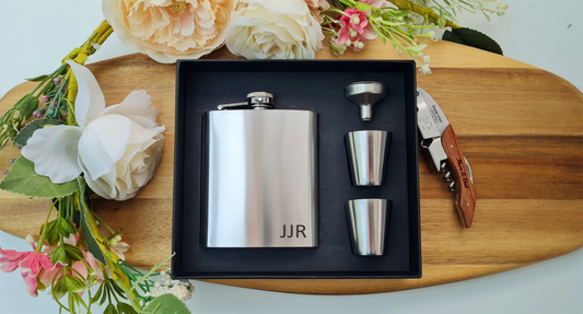 Engraved Hipflask | Personalised 7oz Hip Flask Gift for Dad, Brother or Son | Custom Birthday, Christmas or any celebration Gift Idea V5