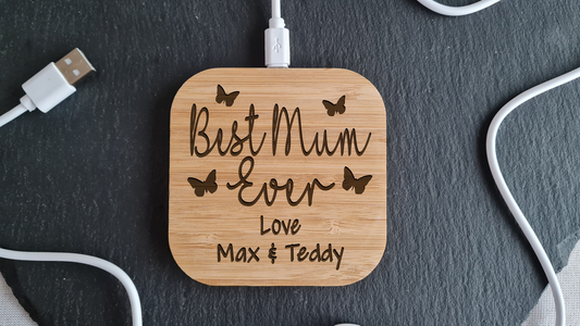 Personalised Wireless Charger | Personalised | Mother's Day | Gift For Her | Gift for Mum Higher power 10w version Android Apple compatible Auntie_gift Colleague_gift Friend_gift Friends_Birthday Gift_for_her iphone_charger Mothers_Day Personalised_charger Personalised_gift Phone_charger Samsung_charger secret_santa Wireless_charger