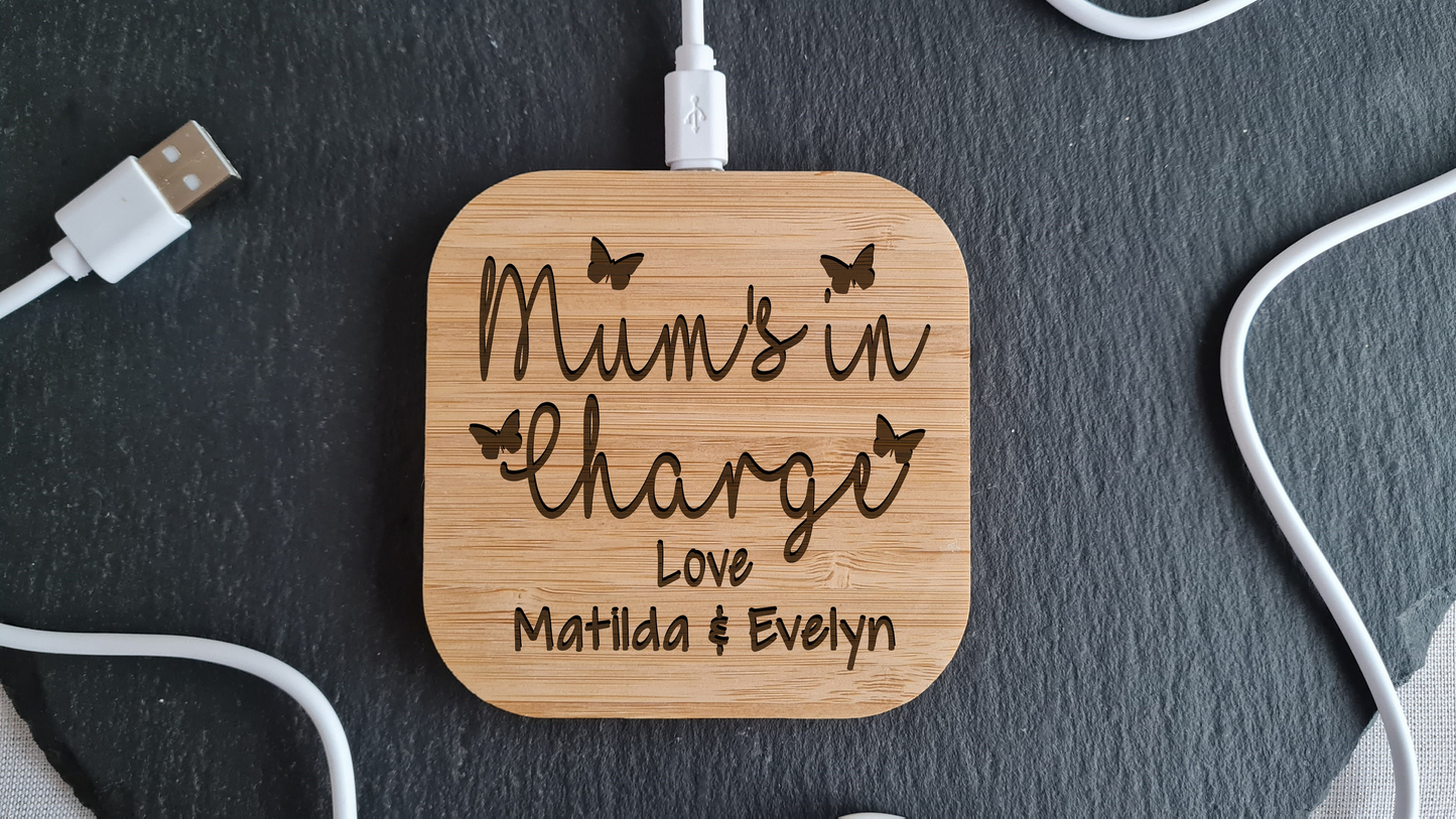 Personalised Wireless Charger | Personalised | Mother's Day | Gift For Her | Gift for Mum Higher power 10w version Android Apple compatible Auntie_gift Colleague_gift Friend_gift Friends_Birthday Gift_for_her iphone_charger Mothers_Day Personalised_charger Personalised_gift Phone_charger Samsung_charger secret_santa Wireless_charger