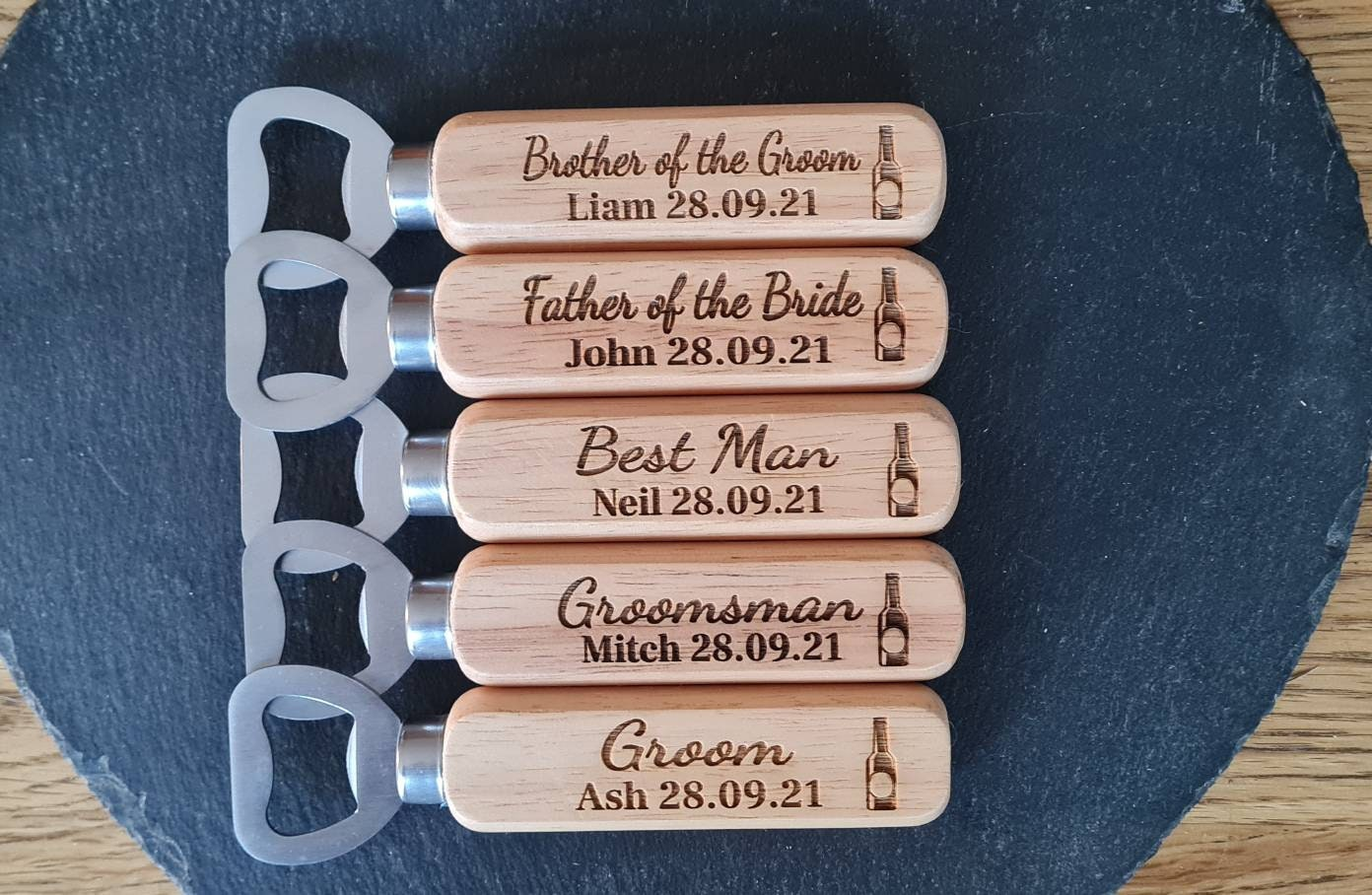 Personalised Wooden Bottle Opener Gift, Engraved Wedding Gift for Best man, Father of the Bride, Usher Groomsman -Wedding day Gifts Stag do Boyfriend_Gift Garden_Bar Gifts_for_Him Groomsman_gift Groomsmen_gift Personalised_Gift Personalised_Wedding Personalized_Gift Stag_Party Usher_gift Wedding_Party_gift Wedding_table_decor Wooden_Bottle_Opener