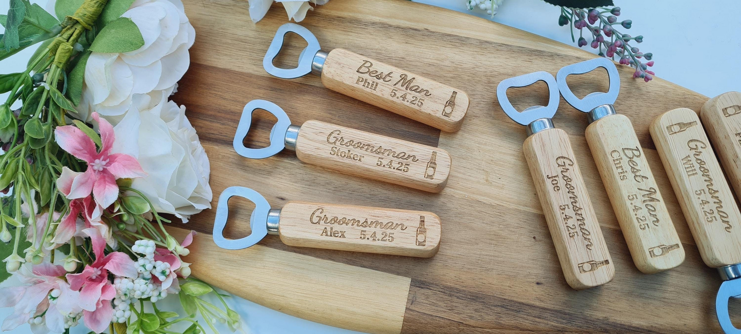 Personalised Wooden Bottle Opener Gift, Engraved Wedding Gift for Best man, Father of the Bride, Usher Groomsman -Wedding day Gifts Stag do Boyfriend_Gift Garden_Bar Gifts_for_Him Groomsman_gift Groomsmen_gift Personalised_Gift Personalised_Wedding Personalized_Gift Stag_Party Usher_gift Wedding_Party_gift Wedding_table_decor Wooden_Bottle_Opener