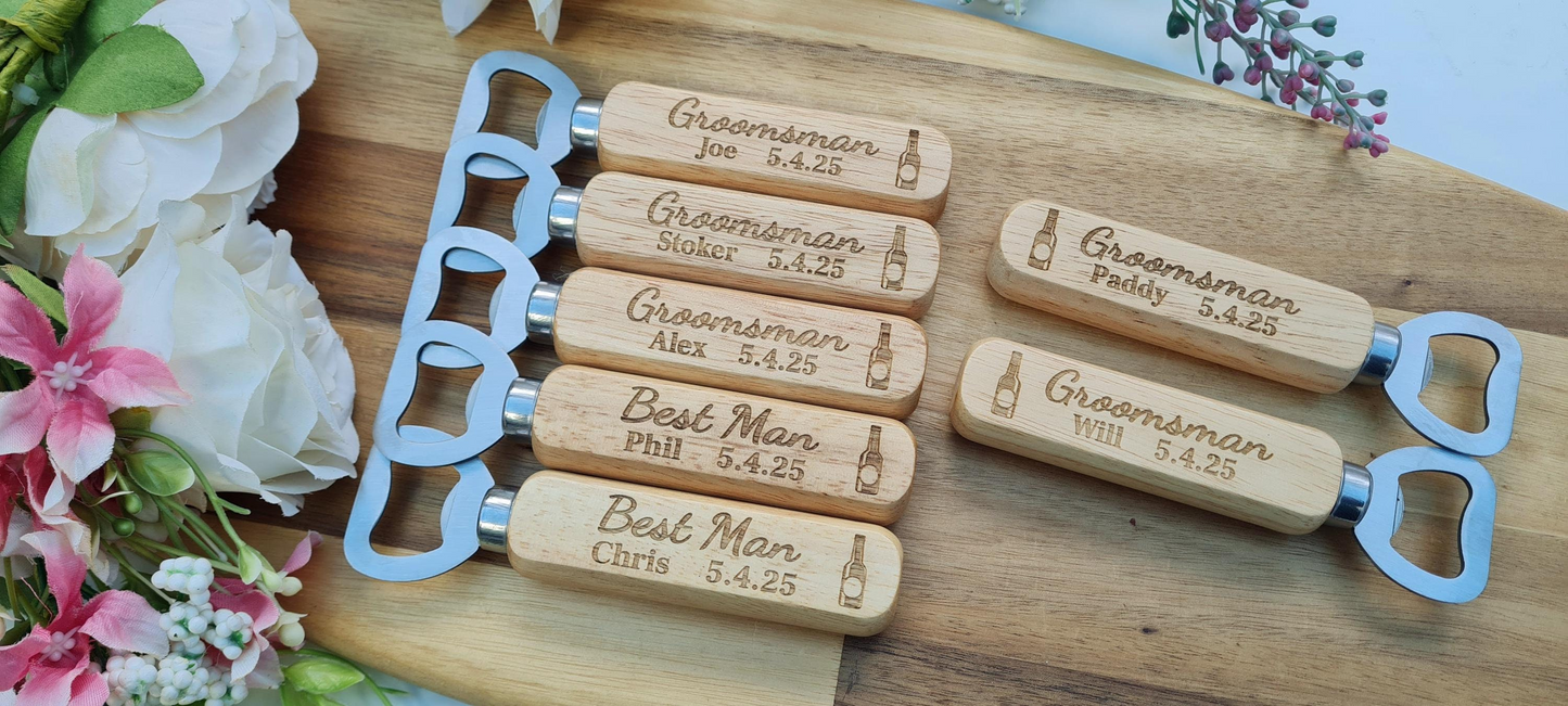 Personalised Wooden Bottle Opener Gift, Engraved Wedding Gift for Best man, Father of the Bride, Usher Groomsman -Wedding day Gifts Stag do Boyfriend_Gift Garden_Bar Gifts_for_Him Groomsman_gift Groomsmen_gift Personalised_Gift Personalised_Wedding Personalized_Gift Stag_Party Usher_gift Wedding_Party_gift Wedding_table_decor Wooden_Bottle_Opener