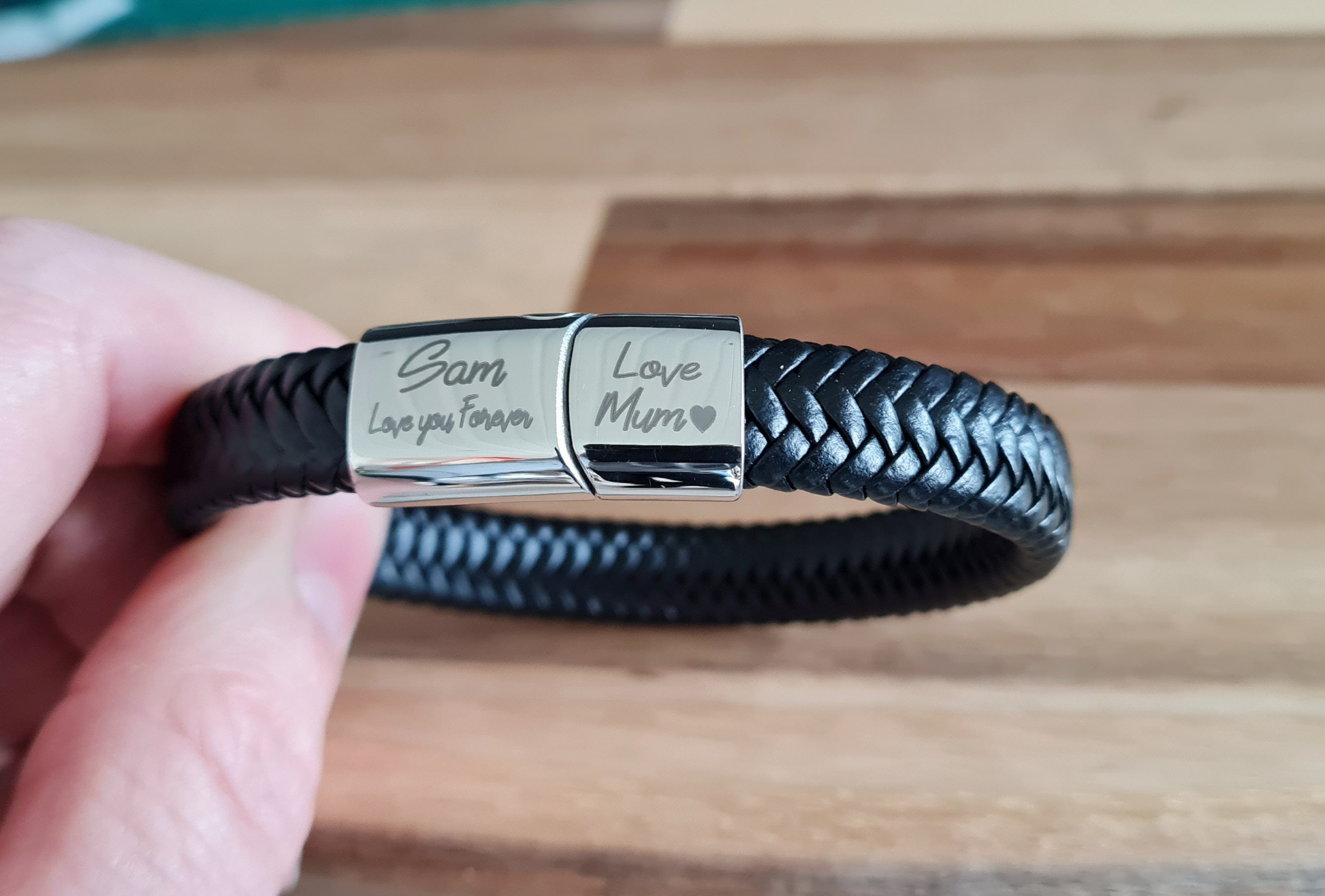 Personalised 18th Birthday Keepsake Bracelet Gift | Steel Braided Mens Engraved Bracelet | Christmas Gift Black or Brown 2 sizes Son Gift Boyfriend_Gift Garden_Bar Gifts_for_Him Groomsman_gift Groomsmen_gift Personalised_Gift Personalised_Wedding Personalized_Gift Stag_Party Usher_gift Wedding_Party_gift Wedding_table_decor Wooden_Bottle_Opener