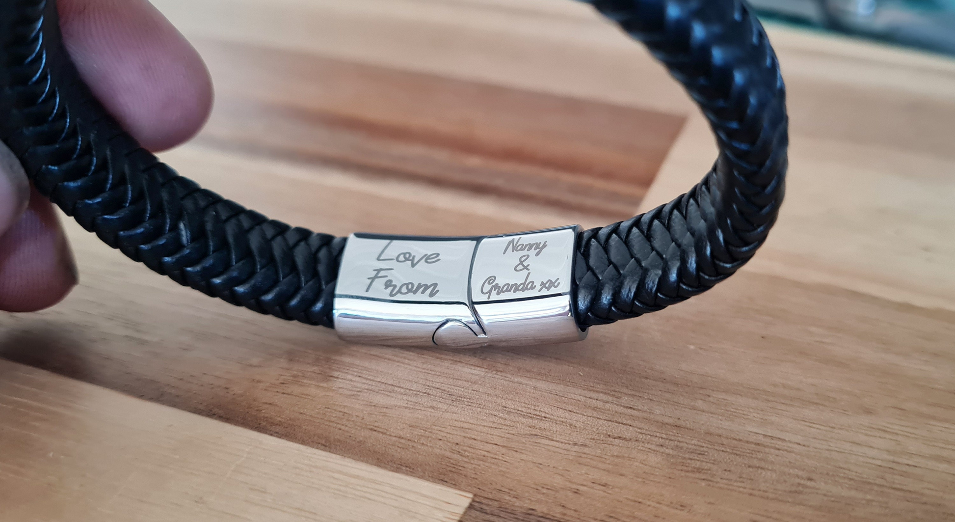 Personalised 18th Birthday Keepsake Bracelet Gift | Steel Braided Mens Engraved Bracelet | Christmas Gift Black or Brown 2 sizes Son Gift Boyfriend_Gift Garden_Bar Gifts_for_Him Groomsman_gift Groomsmen_gift Personalised_Gift Personalised_Wedding Personalized_Gift Stag_Party Usher_gift Wedding_Party_gift Wedding_table_decor Wooden_Bottle_Opener