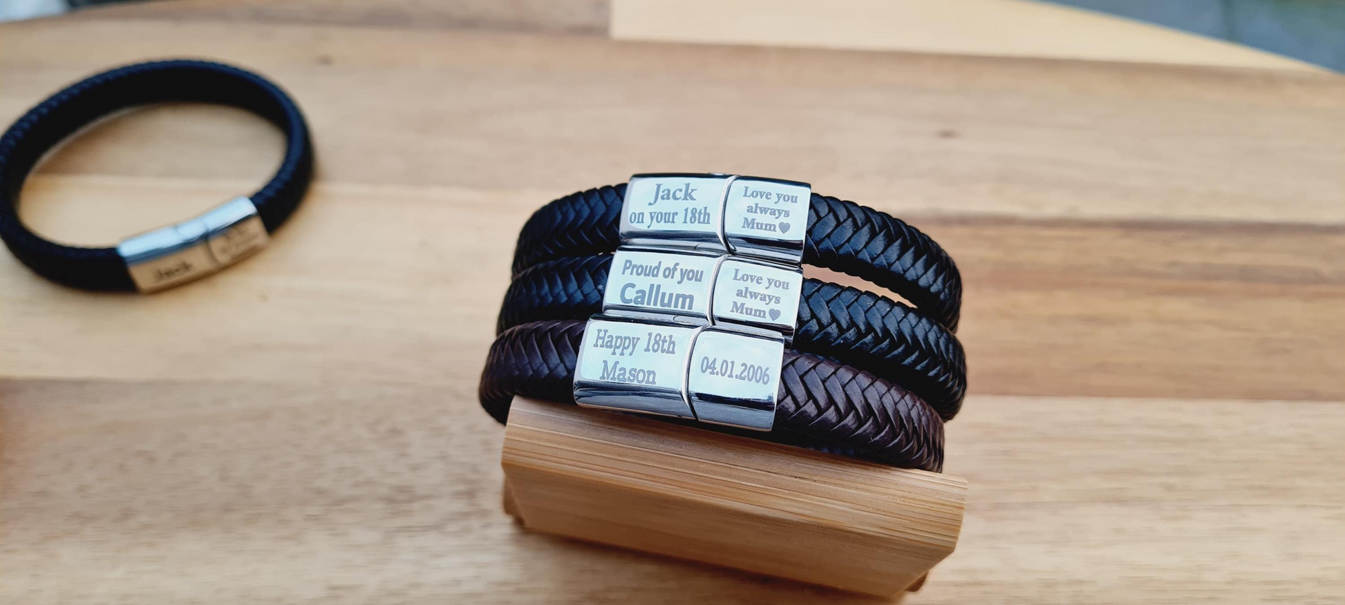 Personalised 18th Birthday Keepsake Bracelet Gift | 3 fonts Steel Braided Mens Engraved Bracelet | Christmas Gift Black or Brown 2 sizes Boyfriend_Gift Garden_Bar Gifts_for_Him Groomsman_gift Groomsmen_gift Personalised_Gift Personalised_Wedding Personalized_Gift Stag_Party Usher_gift Wedding_Party_gift Wedding_table_decor Wooden_Bottle_Opener