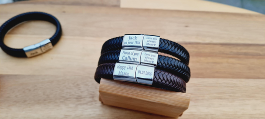Personalised 18th Birthday Keepsake Bracelet Gift | 3 fonts Steel Braided Mens Engraved Bracelet | Christmas Gift Black or Brown 2 sizes Boyfriend_Gift Garden_Bar Gifts_for_Him Groomsman_gift Groomsmen_gift Personalised_Gift Personalised_Wedding Personalized_Gift Stag_Party Usher_gift Wedding_Party_gift Wedding_table_decor Wooden_Bottle_Opener