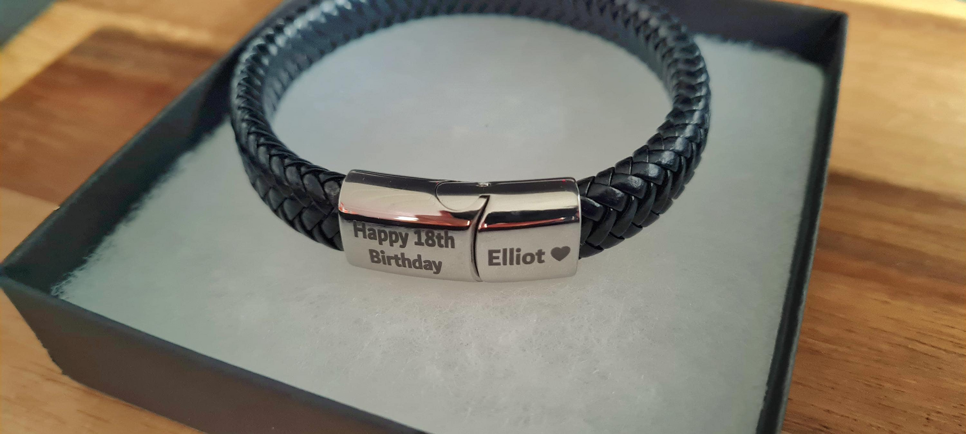 Personalised 18th Birthday Keepsake Bracelet Gift | 3 fonts Steel Braided Mens Engraved Bracelet | Christmas Gift Black or Brown 2 sizes Boyfriend_Gift Garden_Bar Gifts_for_Him Groomsman_gift Groomsmen_gift Personalised_Gift Personalised_Wedding Personalized_Gift Stag_Party Usher_gift Wedding_Party_gift Wedding_table_decor Wooden_Bottle_Opener