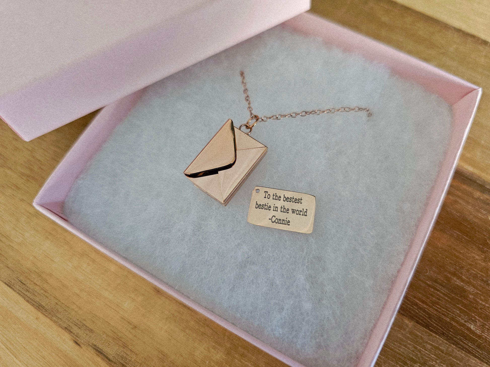 Personalised Women’s Envelope Necklace | Personalised Engraved Necklace custom jewellery for her custom name pendant for women custom women’s necklace engraved necklace for her initial necklace personalised meaningful necklace for women personalised birthday necklace gift personalised gold necklace personalised name necklace personalised women’s necklace Personalised_Gift Personalised_Wedding Personalized_Gift unique personalised necklace women’s jewellery with engraving