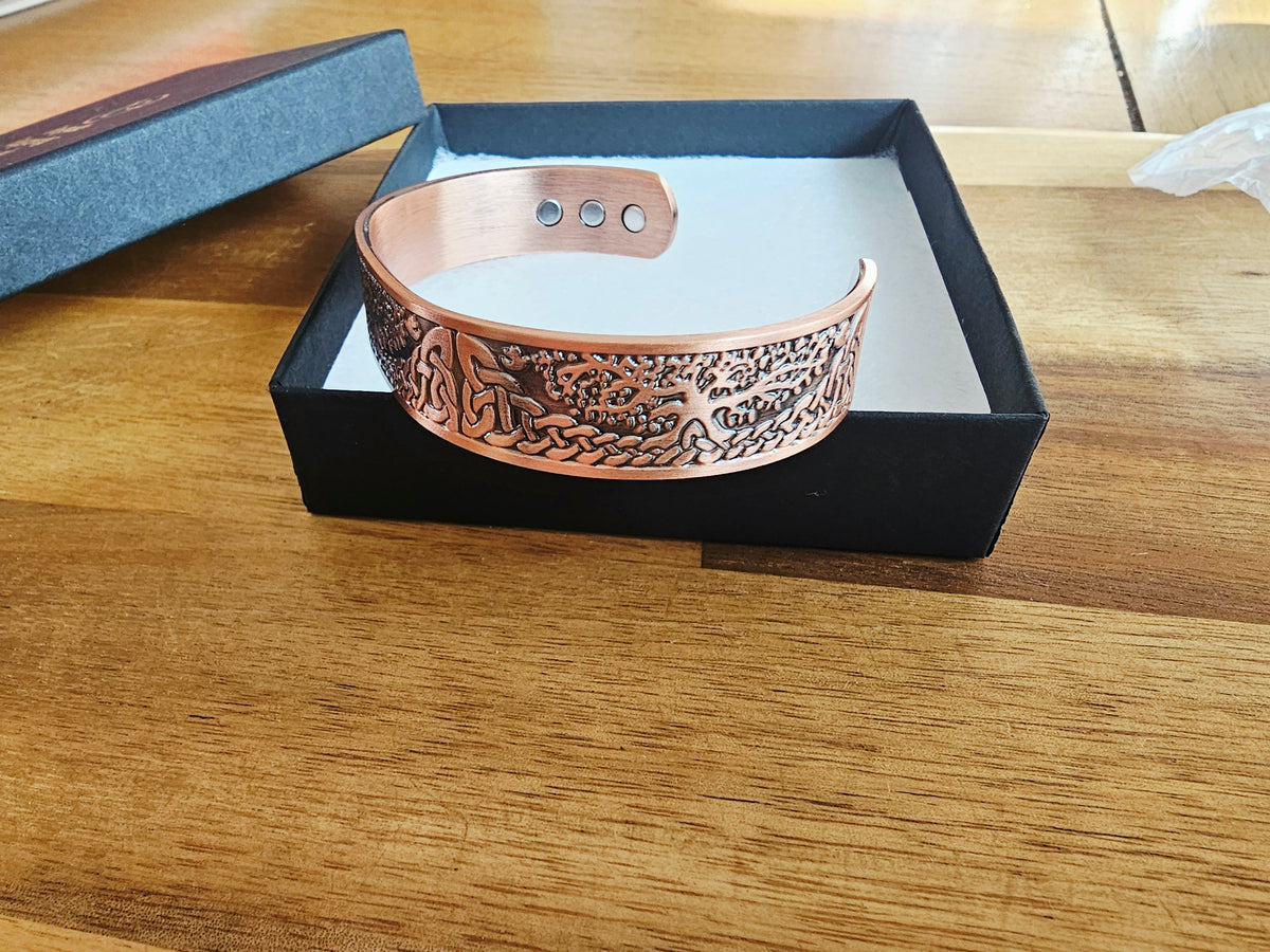 Pure Copper Bracelet, Personalized Tree of Life Magnetic Cuff for 7th Wedding Anniversary Copper 7th anniversary Boyfriend_Gift Boyfriend_Valentine Copper anniversary For_Boyfriend Gift_for_Boyfriend Gifts_for_Him Lucky_boyfriend_gift Personalised_Gift Personalised_Wedding Personalized_Gift Stag_Party Valentines_Boyfriend wedding anniversary